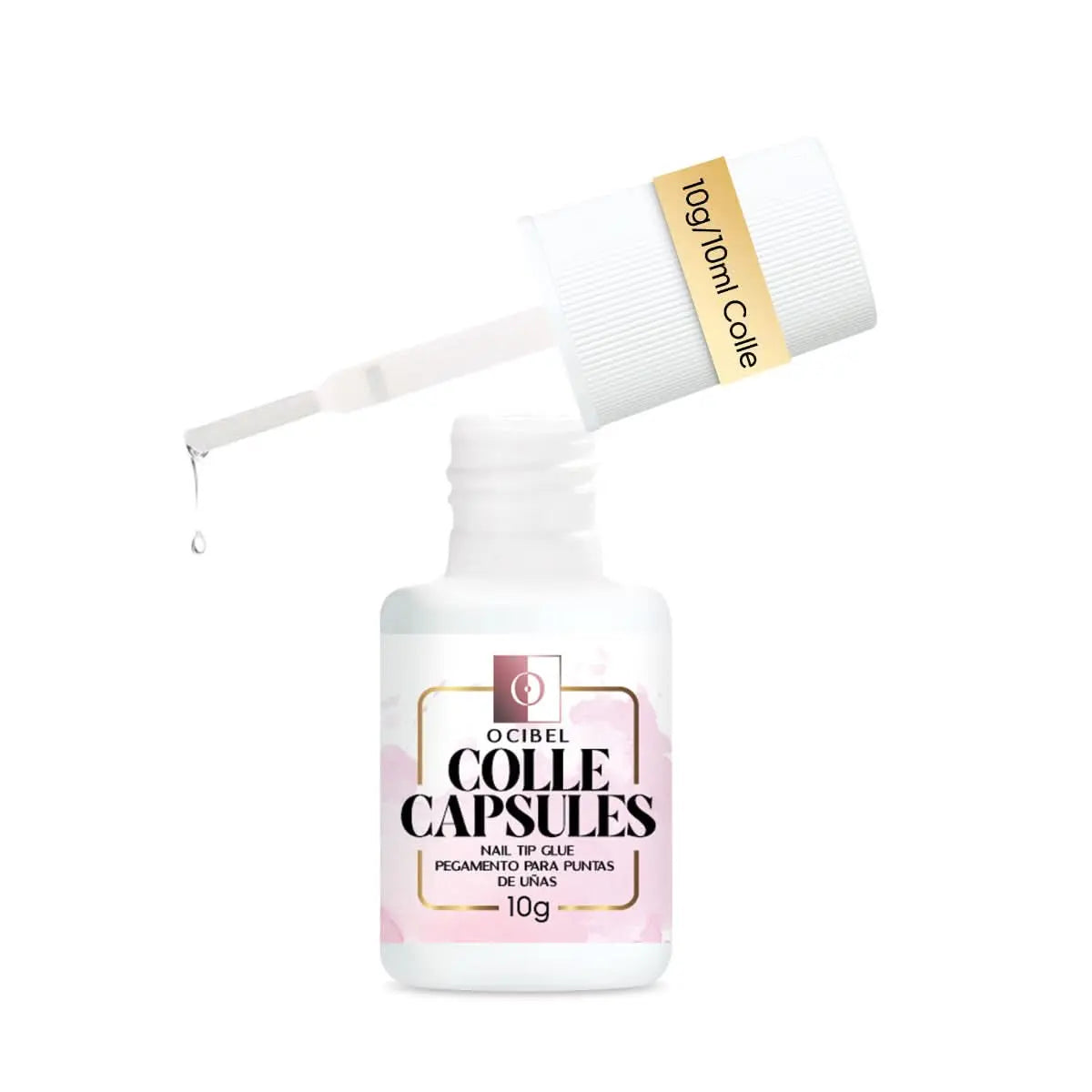 3 Colles Extra Forte pour Faux Ongles 3x10g = 30g (30ml) - Pinceau applicateur pour Capsules en Gel, Plastique, Acrylique et Strass OCIBEL