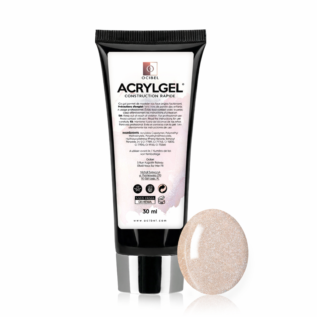 ✨ AcrylGel UV/LED 30g – Sans HEMA / DI-HEMA | Résultat Pro & Tenue Parfaite - Champagne Glow OCIBEL
