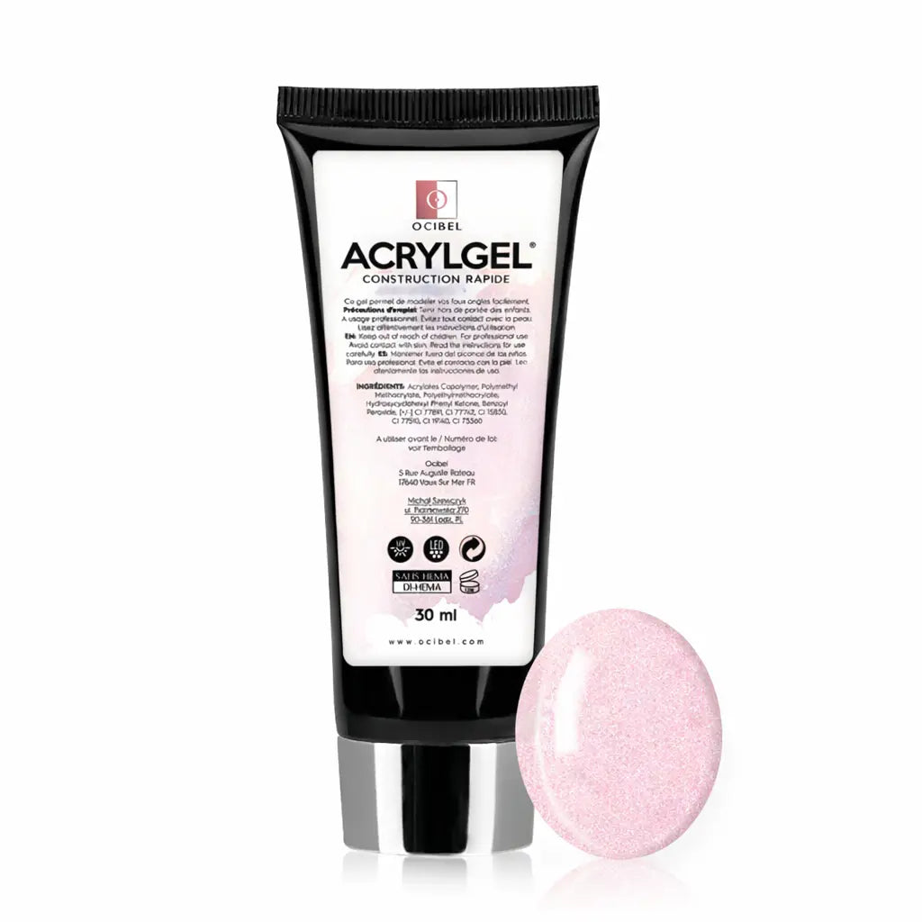 ✨ AcrylGel UV/LED 30g – Sans HEMA / DI-HEMA | Résultat Pro & Tenue Parfaite - Pink Sparkle OCIBEL