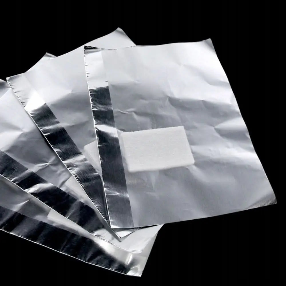 Boîte de 100 Feuilles d’Aluminium avec Coton – Prédécoupées pour Dépose Gel & Vernis UV OCIBEL