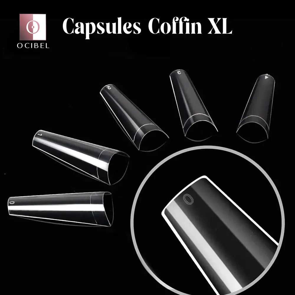 Capsules Soft Gel Coffin XL No Curve Transparente avec petite encoche - 110 Pièces OCIBEL
