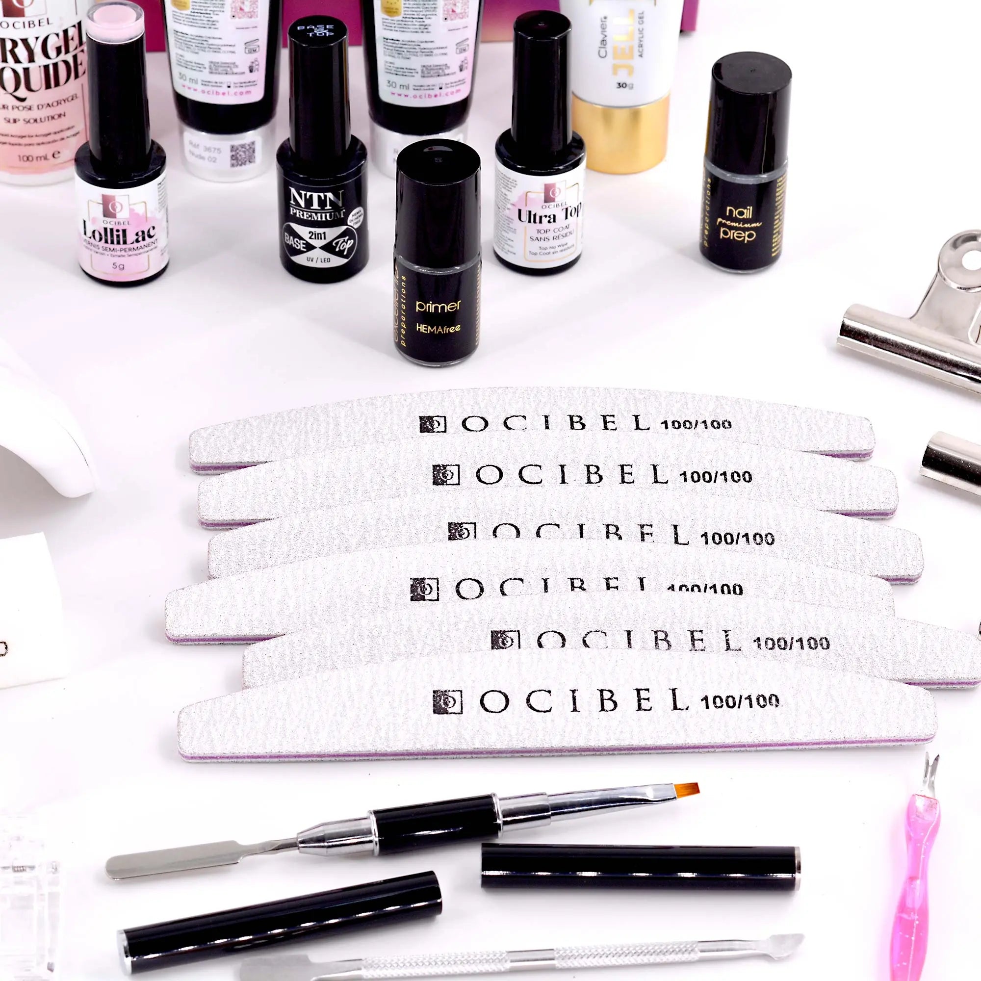 Coffret Kit Complet Pose Acrygel Polygel avec Popit et Lampe UV / LED 54W OCIBEL