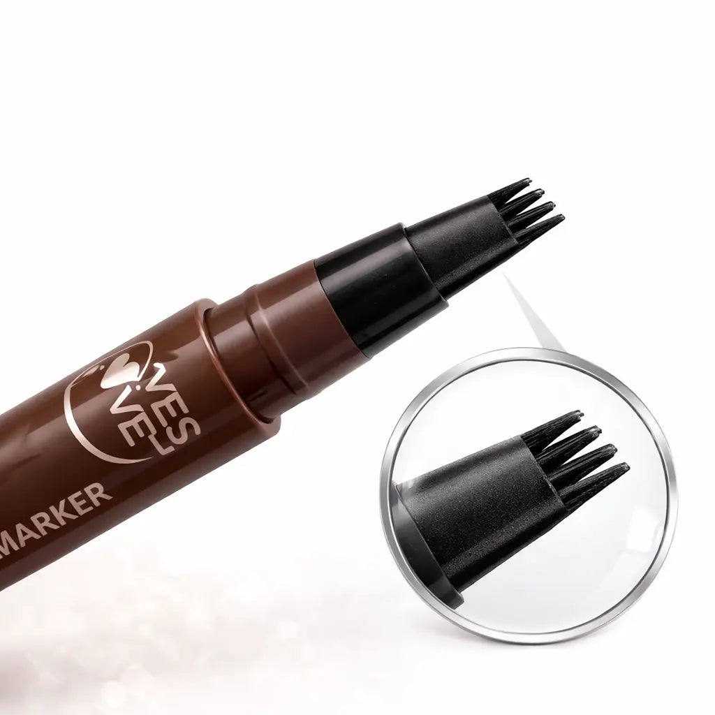 Crayon Sourcils Microblading 4 Pointes – Effet Poil à Poil Waterproof Longue Tenue 24H – Eyebrow Pen Haute Précision Medium Brown OCIBEL