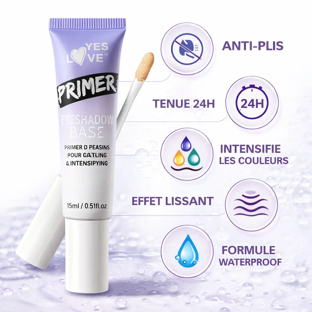 Eye Primer Base Paupières – Fixateur Fard à Paupières Anti-Plis Longue Tenue 24H Waterproof – Intensifie les Couleurs OCIBEL