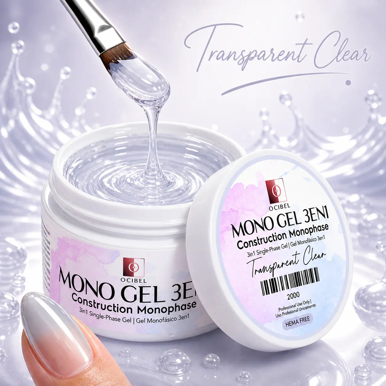 Gel de Construction Monophase 3en1 50g - Transparent Clear
