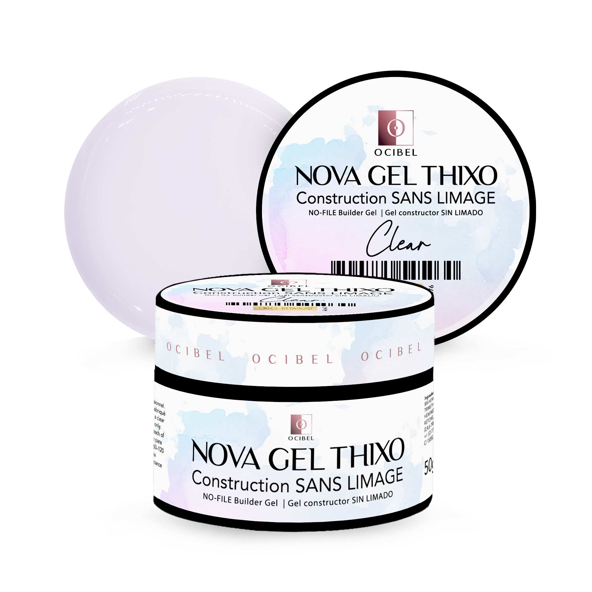 Gel de Construction Thixo SANS LIMAGE 50g - Sans TPO & HEMA - Clear OCIBEL