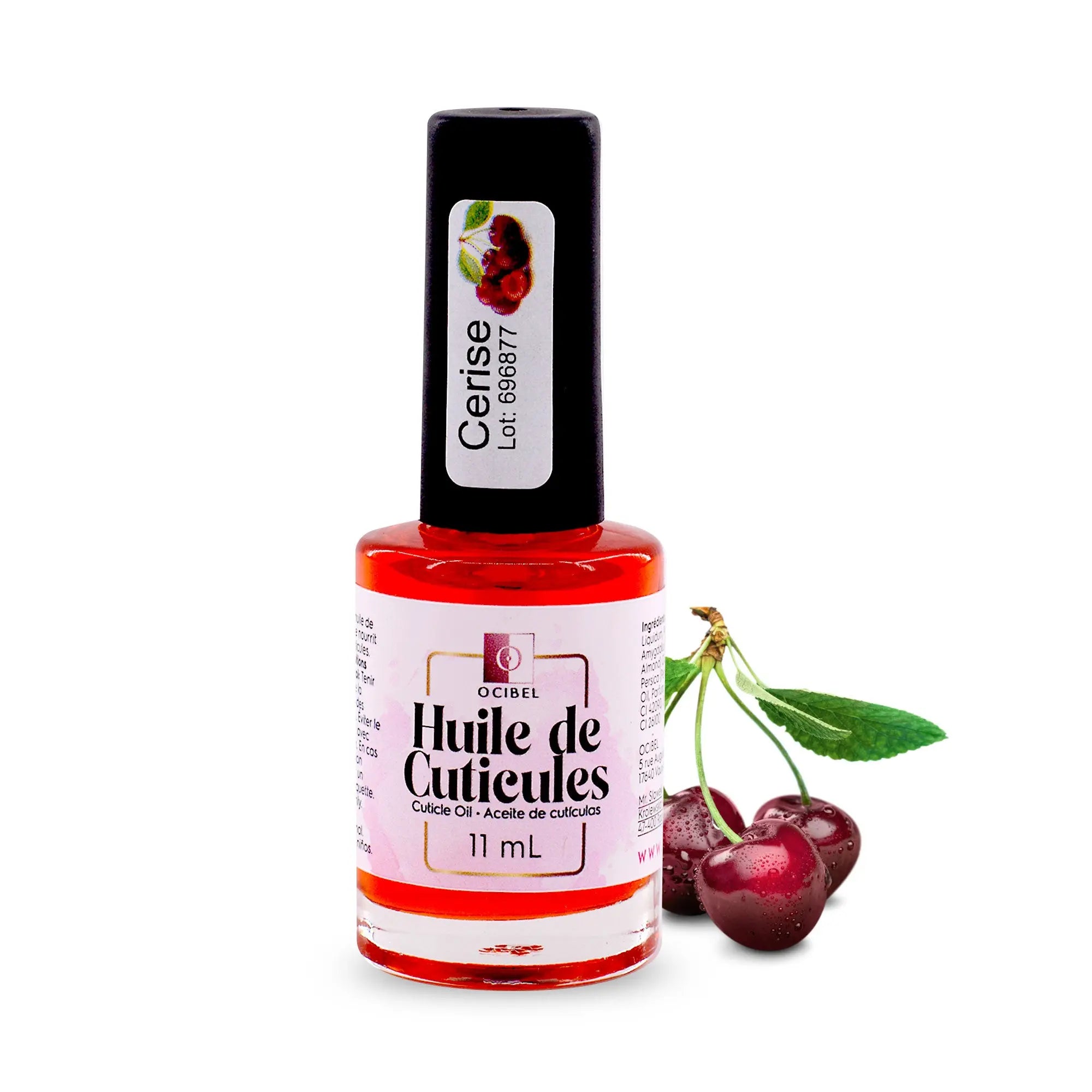 Huile cuticules Cerise 11ml – Soin ongles parfumé OCIBEL
