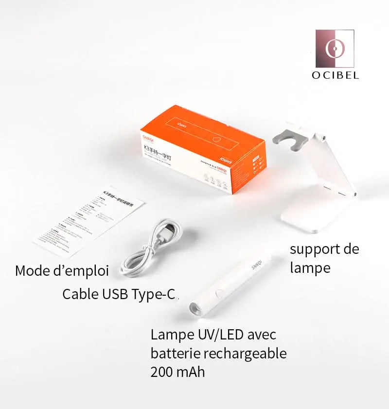 Lampe UV / LED Portable Minuteur 20s/60s pour Capsules Pose Américaine, Gel et VSP OCIBEL