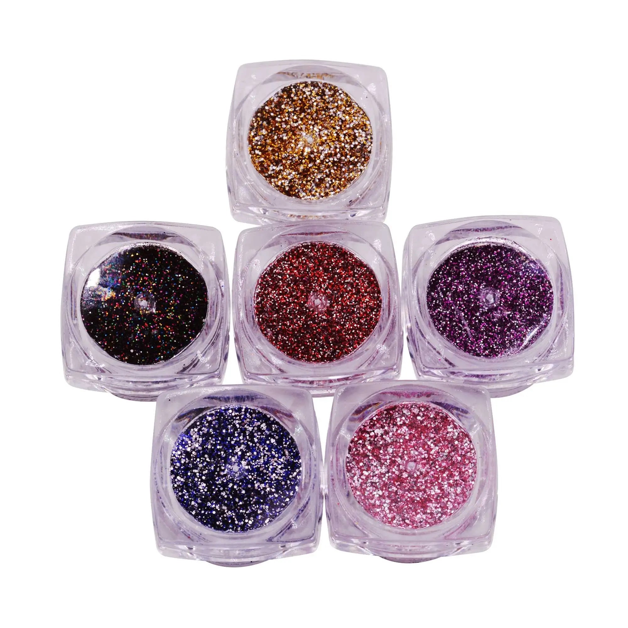 Lot de 6 Pots de Poudre Paillettes Glitter OCIBEL