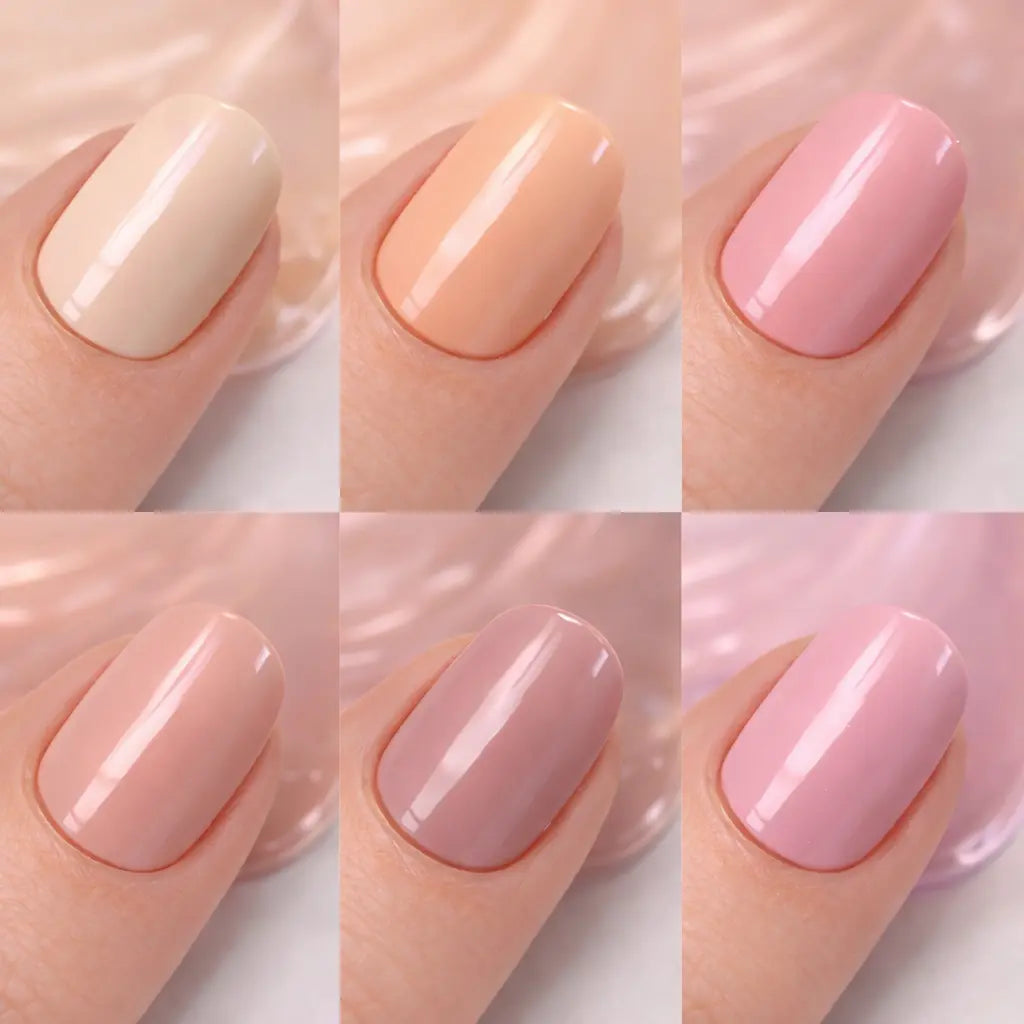 Lot de 6 Vernis à Ongles Nude 6 x 13 ml – Effet Gel Brillant – Tenue 9 Jours – Séchage Rapide – Couleurs Naturelles Élégantes – Finition Professionnelle OCIBEL