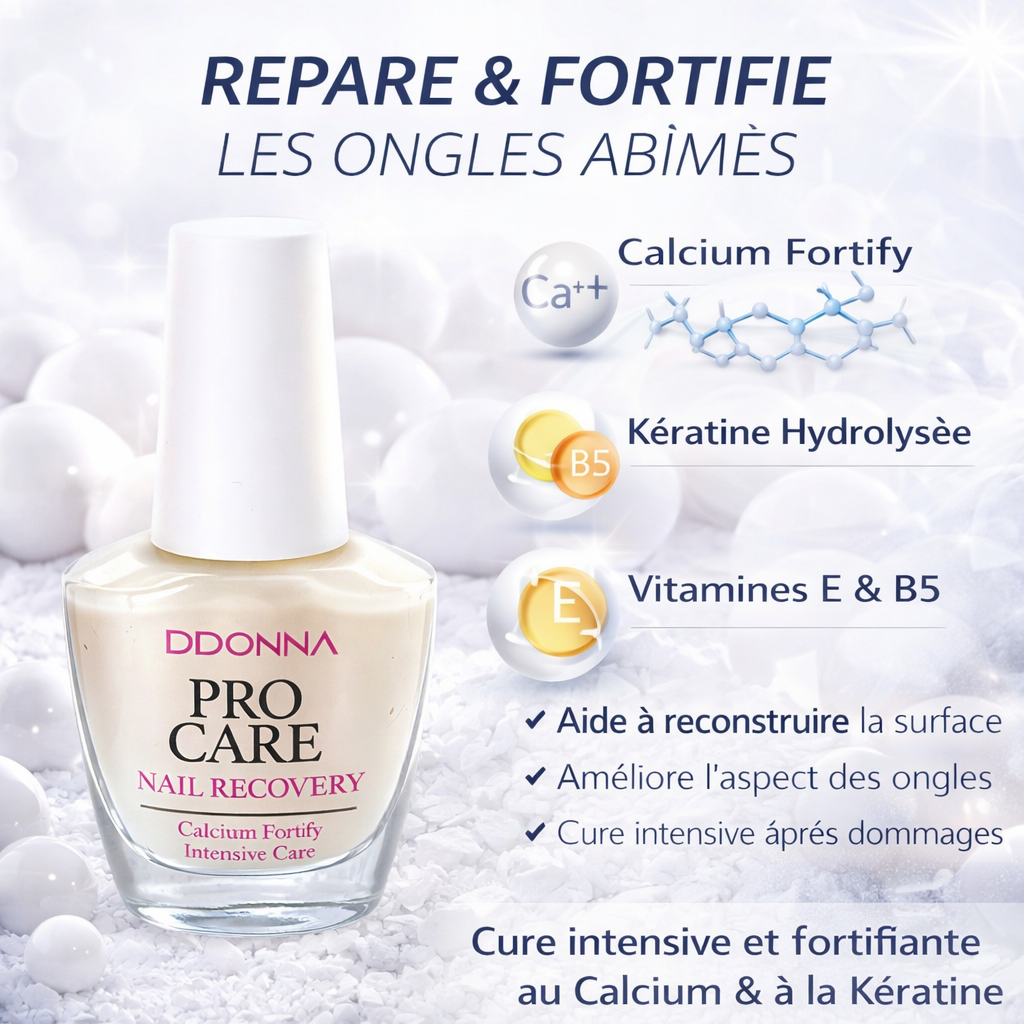 Nail Recovery 15 ml Soin Réparateur Intensif – Calcium Fortify Intensive Care – Enrichi en Kératine, Vitamines E & B5 – Renforce et Protège les Ongles Abîmés OCIBEL