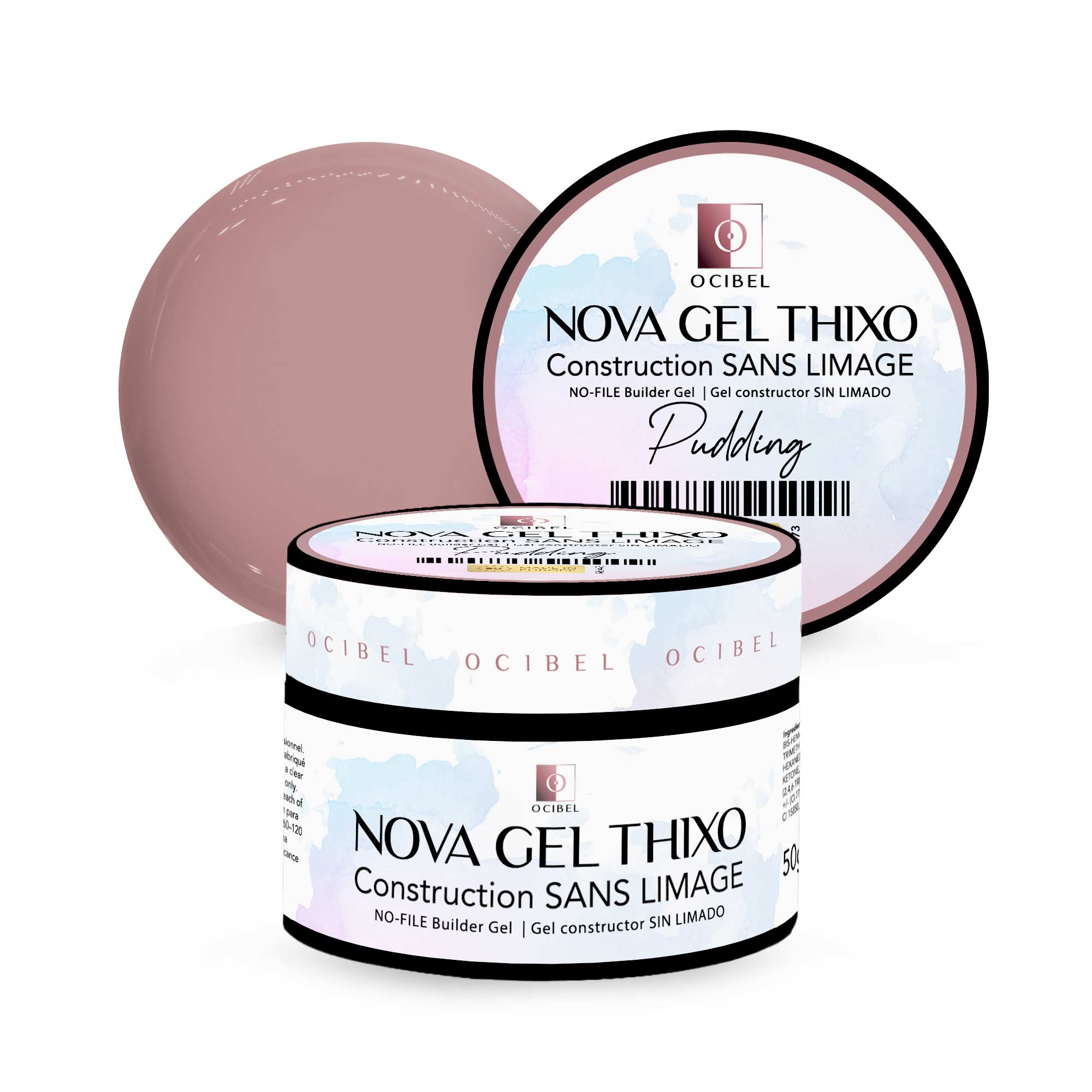Nova - Gel de Construction THIXO SANS LIMAGE 50g - Pudding OCIBEL