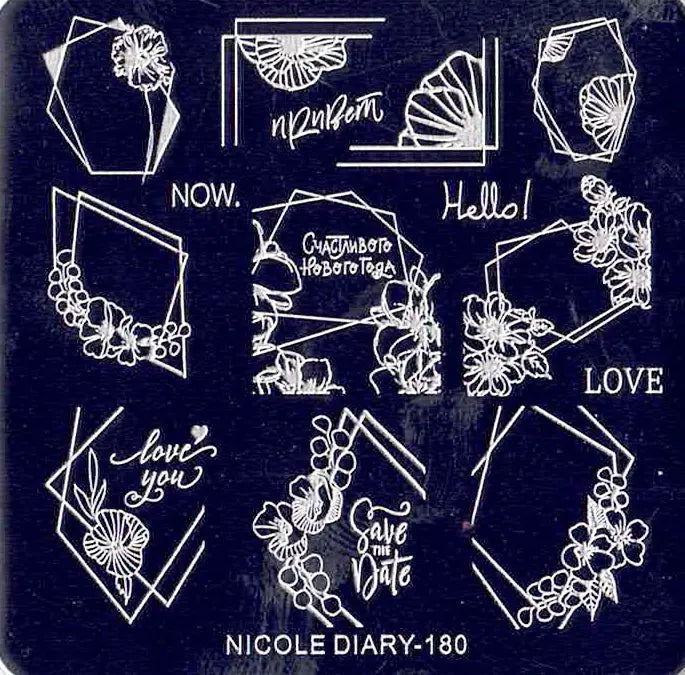 Plaque de Stamping pour Ongles Thème : Fleur OCIBEL