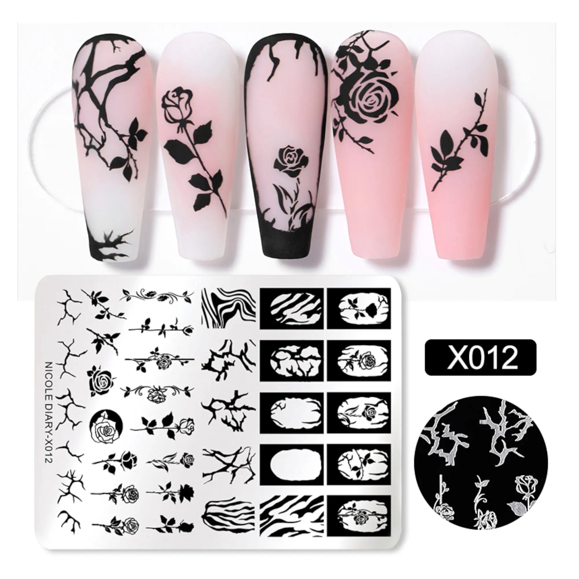 Plaque de Stamping pour Ongles Thème : Fleur OCIBEL