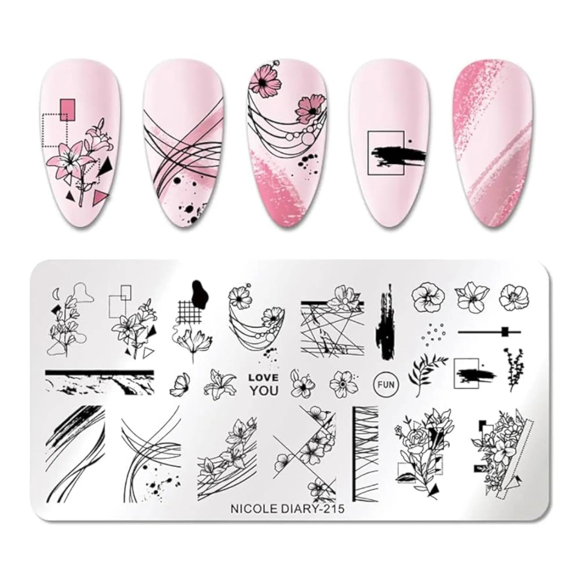 Plaque de Stamping pour Ongles Thème : Fleur OCIBEL