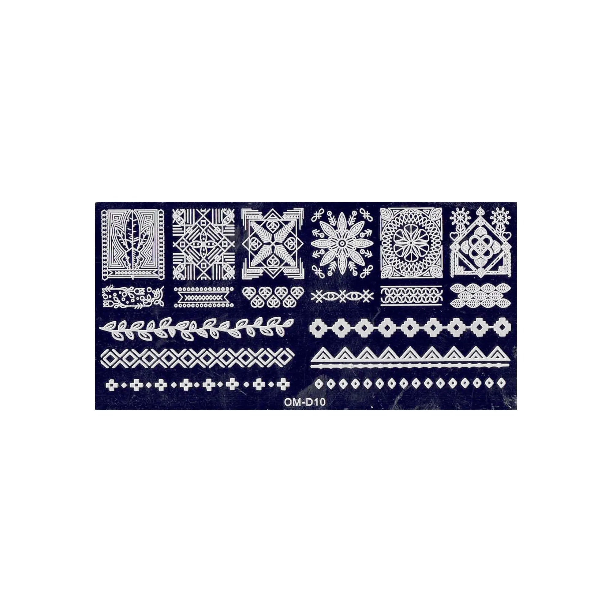 Plaque de Stamping pour Ongles Thème : Motif OCIBEL