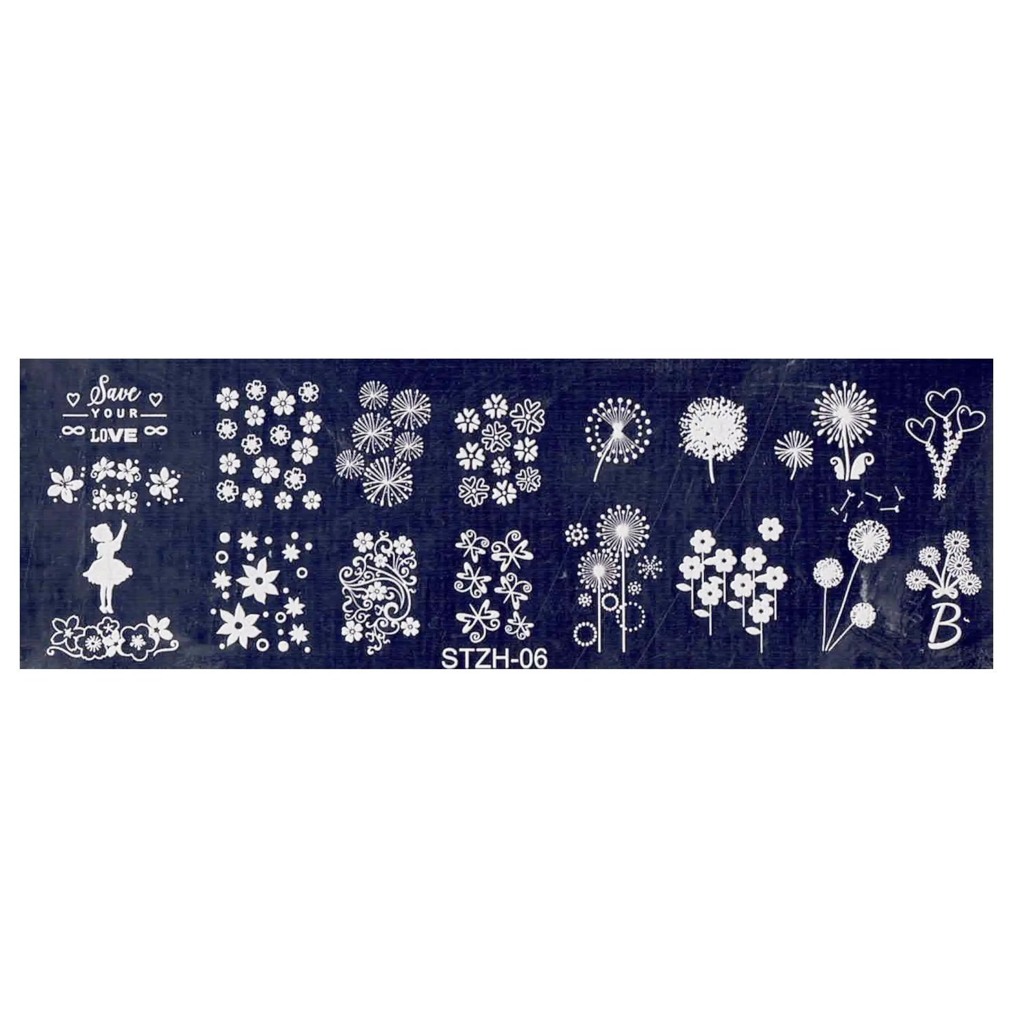 Plaque de Stamping pour Ongles Thème : Motif OCIBEL