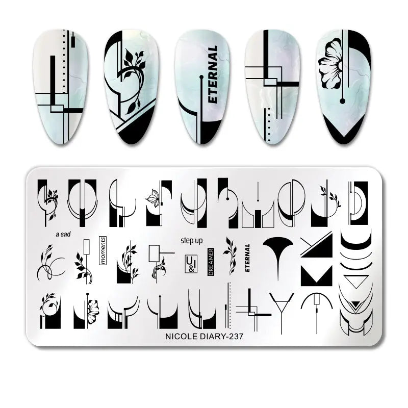 Plaque de Stamping pour Ongles Thème : Motif OCIBEL