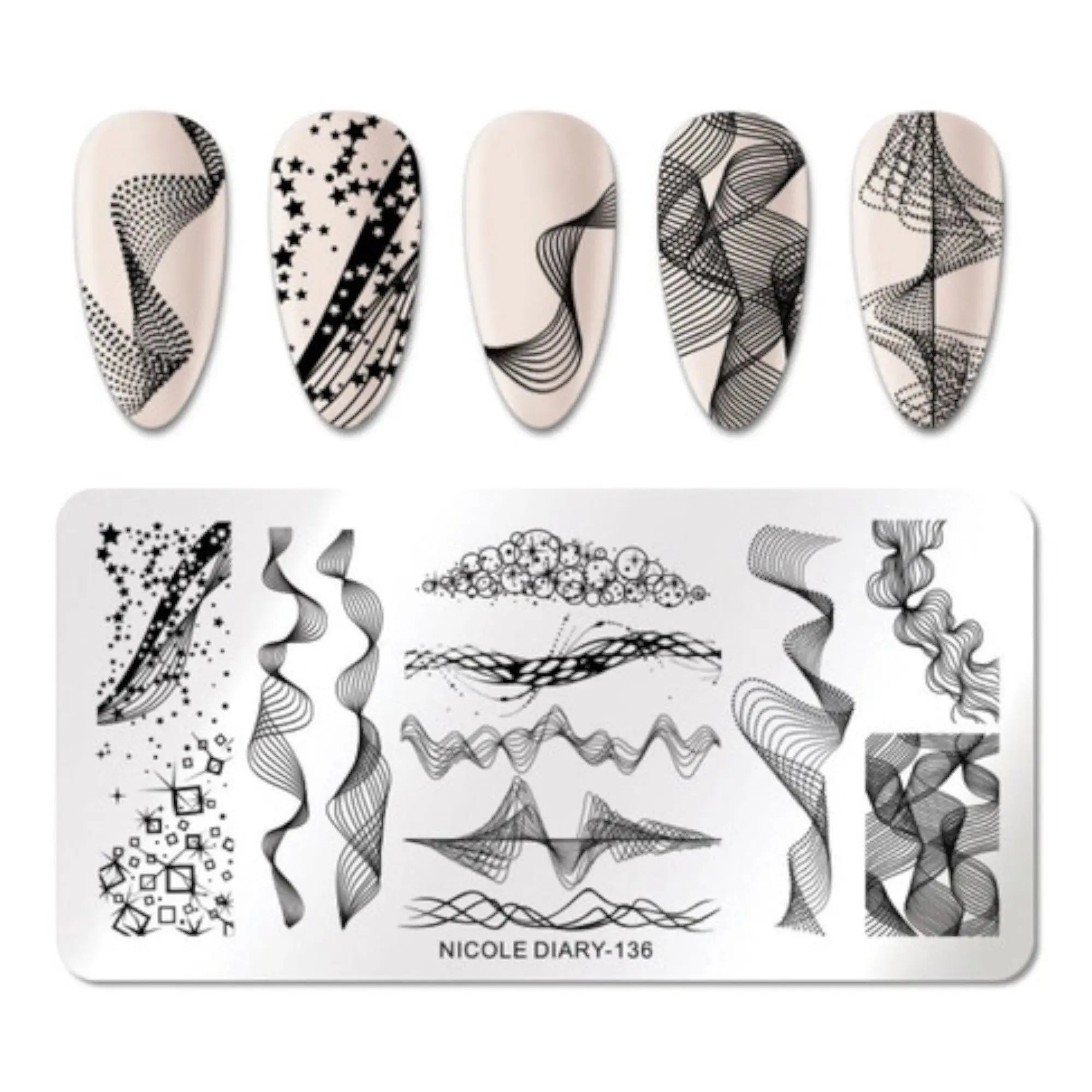 Plaque de Stamping pour Ongles Thème : Motif OCIBEL