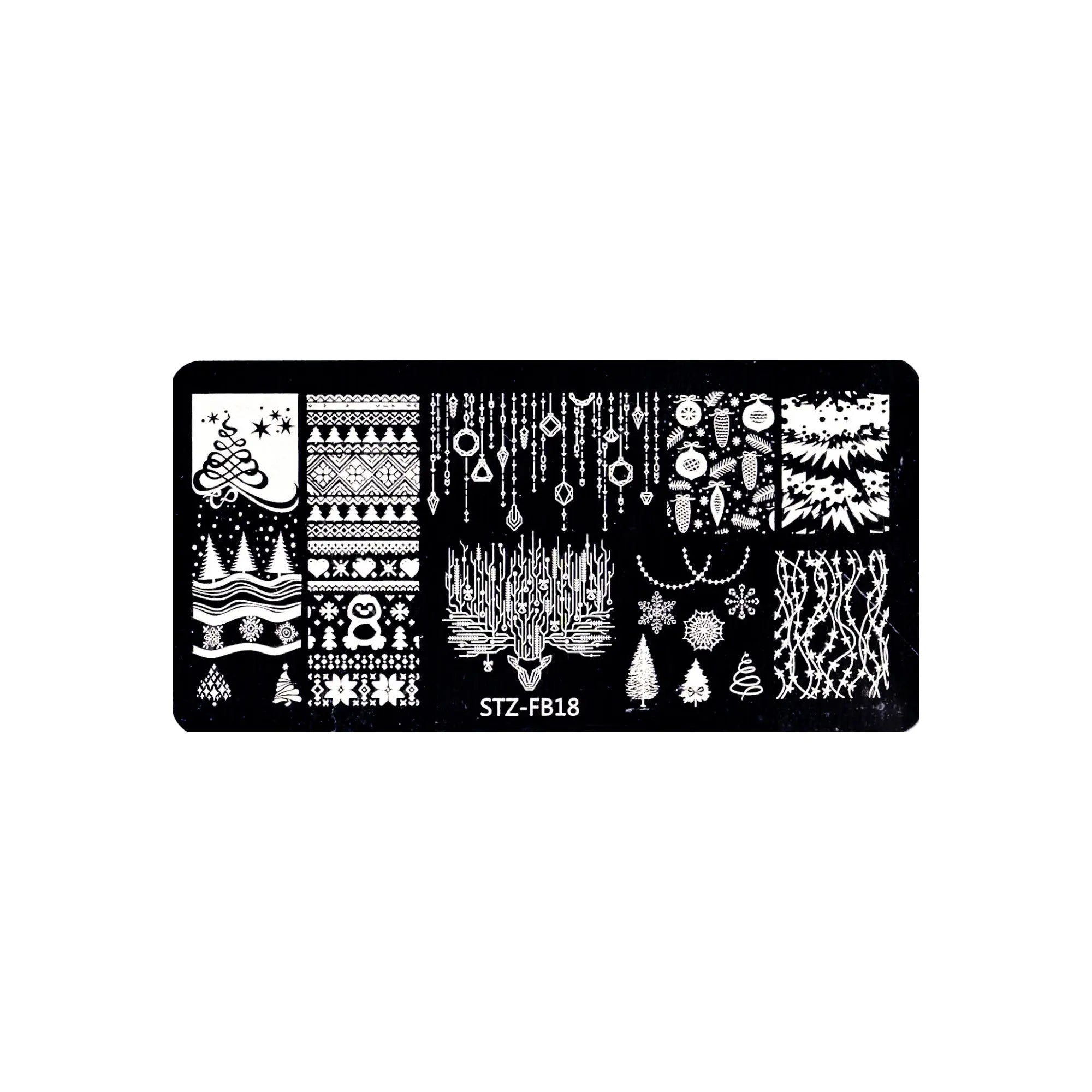 Plaque de Stamping pour Ongles Thème : Noël OCIBEL