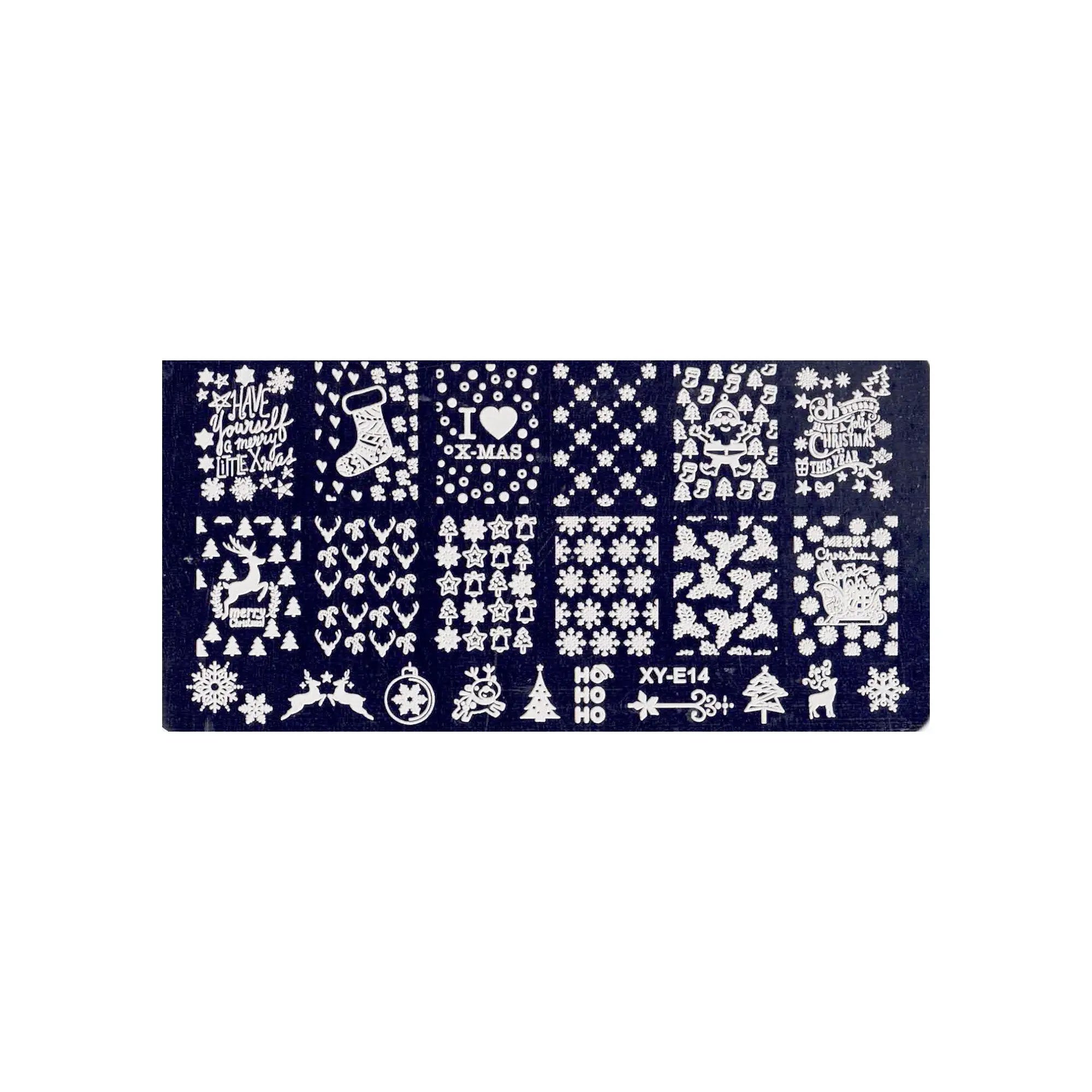 Plaque de Stamping pour Ongles Thème : Noël OCIBEL