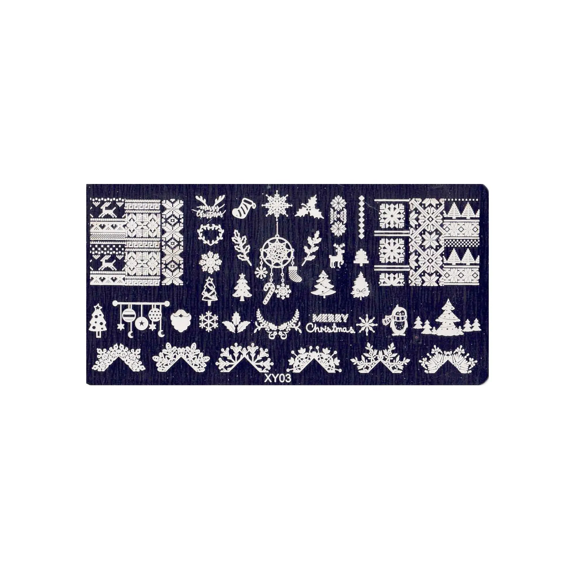 Plaque de Stamping pour Ongles Thème : Noël OCIBEL