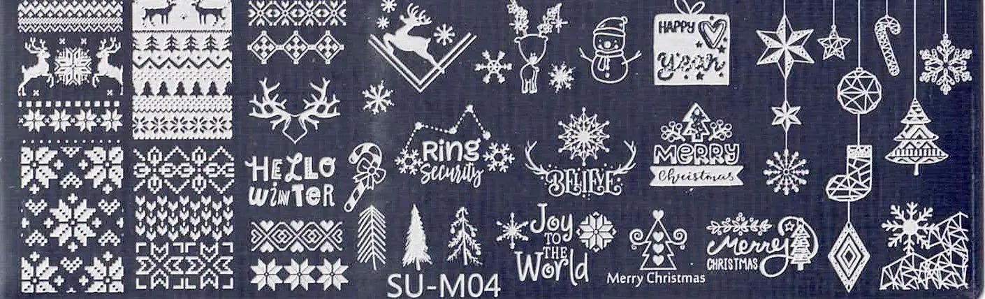 Plaque de Stamping pour Ongles Thème : Noël OCIBEL