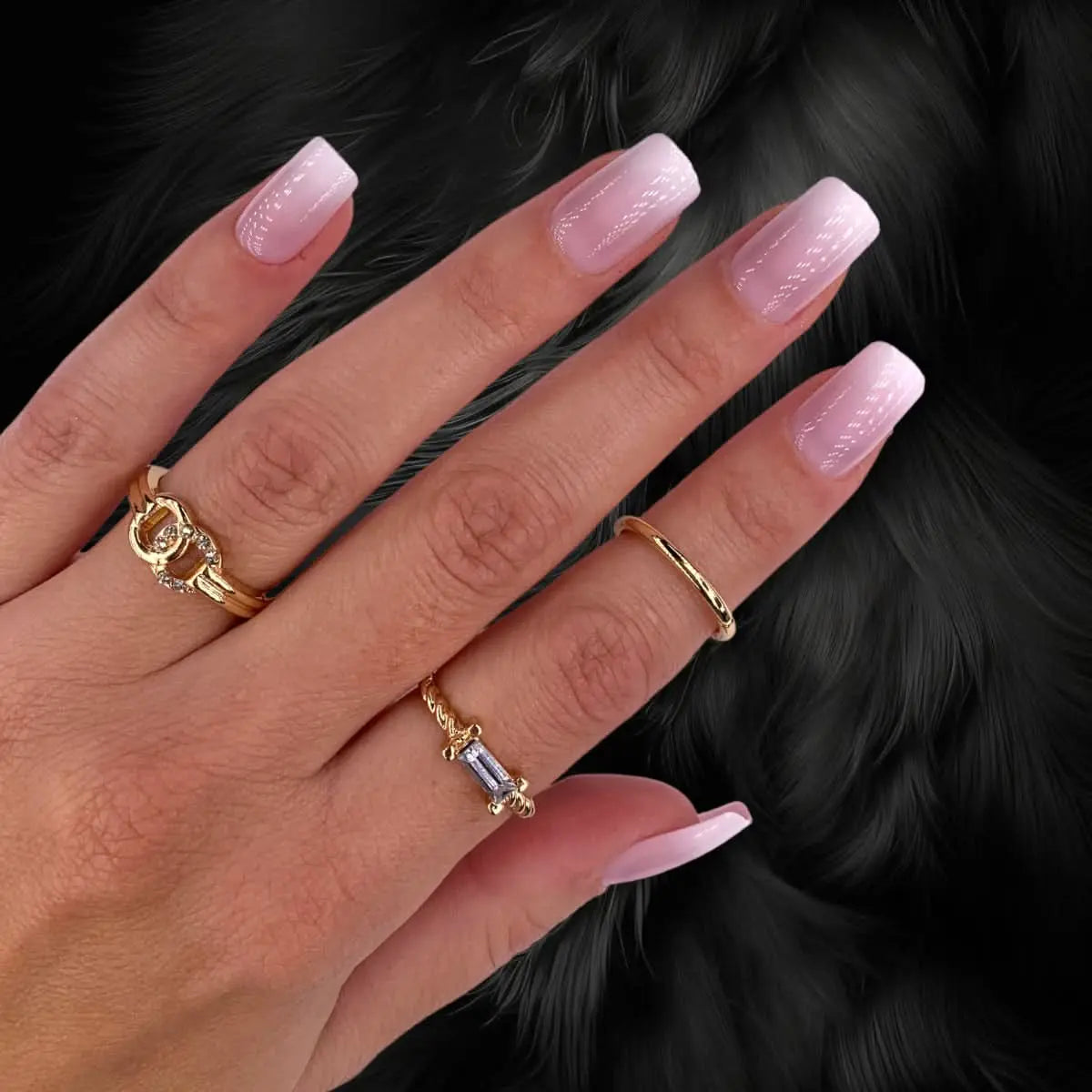 Press On Nails Faux Ongles Réutilisables - Medium Carré Babyboomer OCIBEL