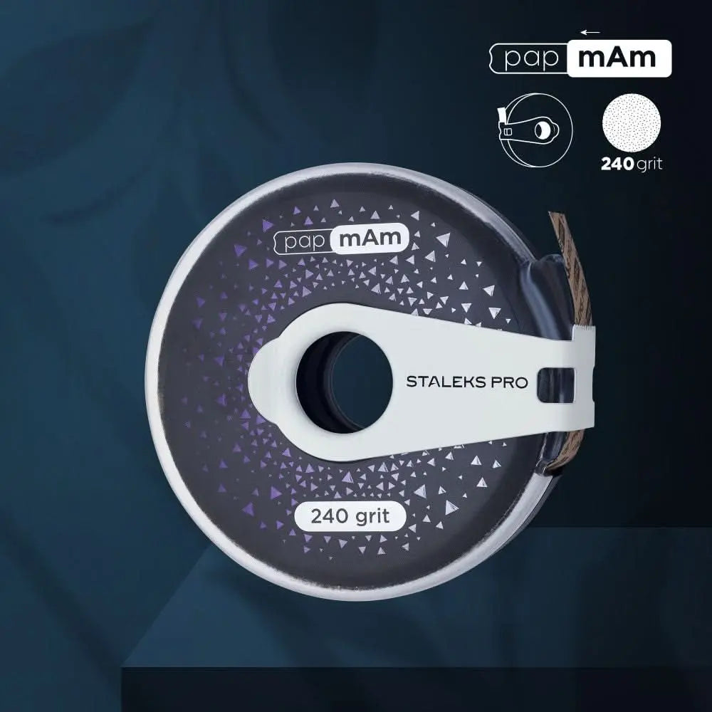 Rouleau de recharge lime-ruban Staleks Pro Exclusive – Grain 240 – Système papMam Avec boîte plastique OCIBEL