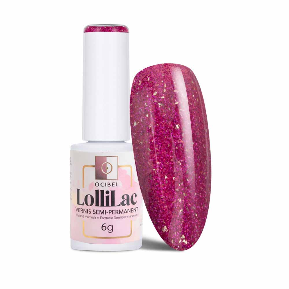 Vernis Semi Permanent UV / LED - Berry Gold Sparkle 6g OCIBEL