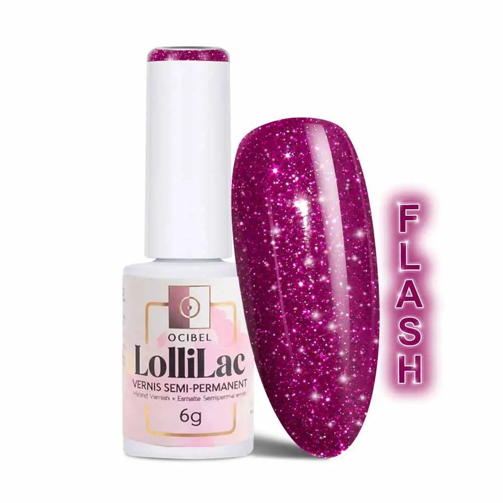 Vernis Semi Permanent UV / LED - Flash Glitter Purple 6g OCIBEL