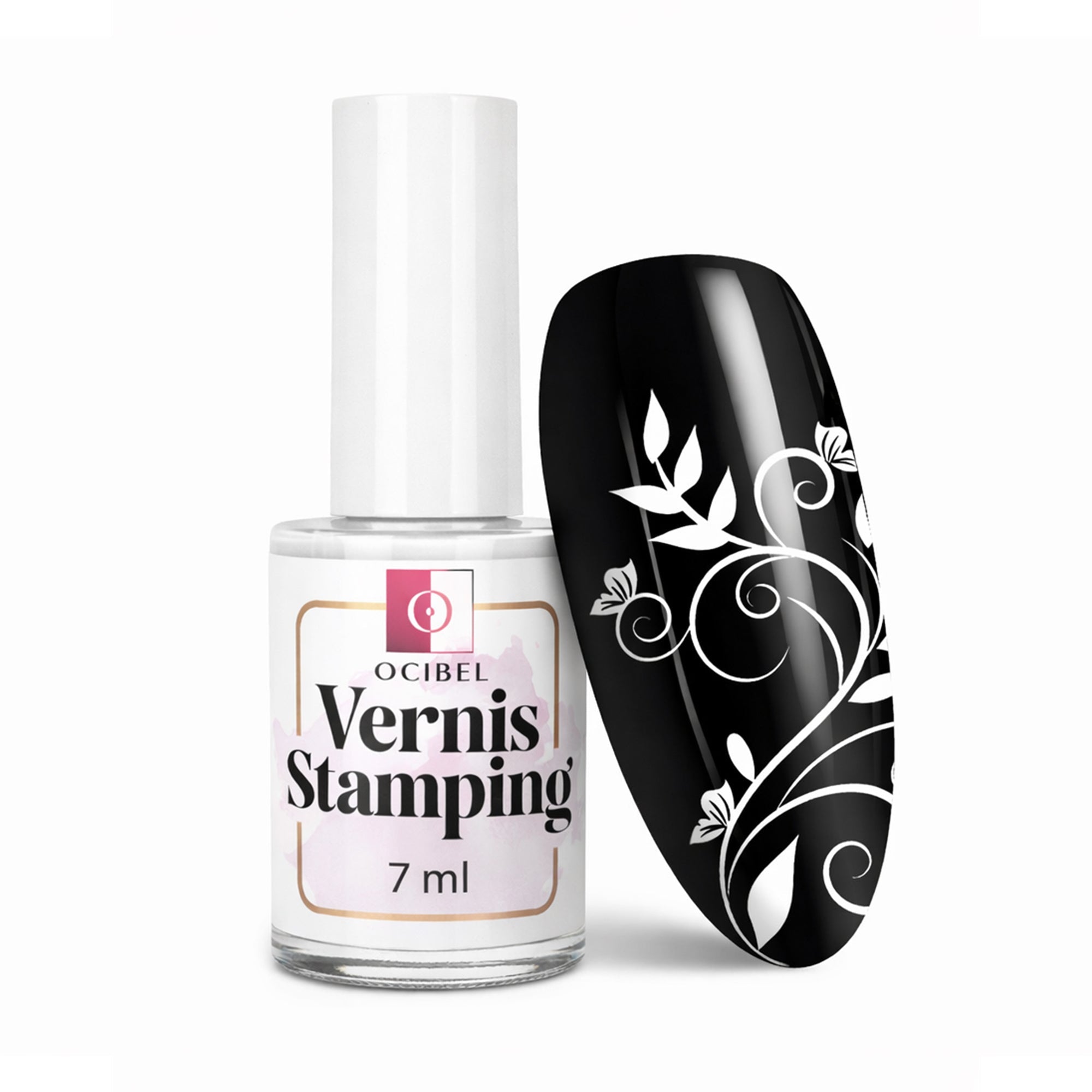 Vernis Stamping Blanc – Pigmentation Intense – Nail Art Précis – 7 ml OCIBEL