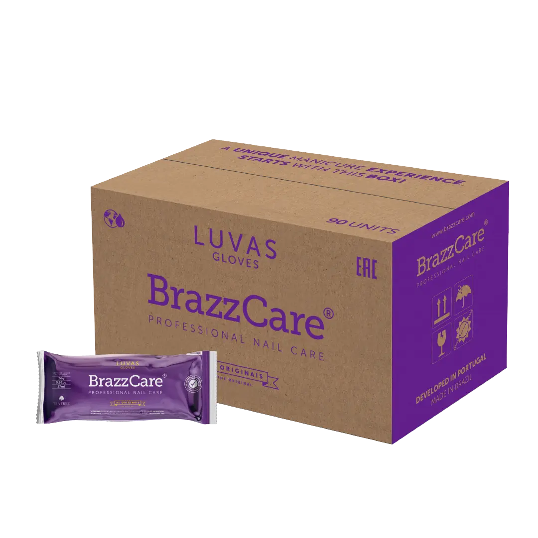 Carton 90 sachets BrazzCare BalbCare Gant Manucure Brésilienne inclus 1 Lime et Bâtonnet OCIBEL