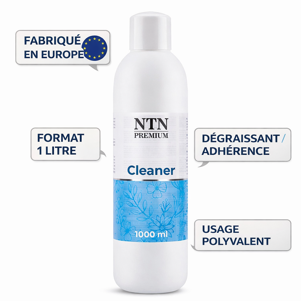 Cleaner Ongles Dégraissant Premium 1 L – Préparation Plaque Ongle – Améliore l’Adhérence – Retire Couche Collante – Gel UV Semi-Permanent – Usage Professionnel OCIBEL