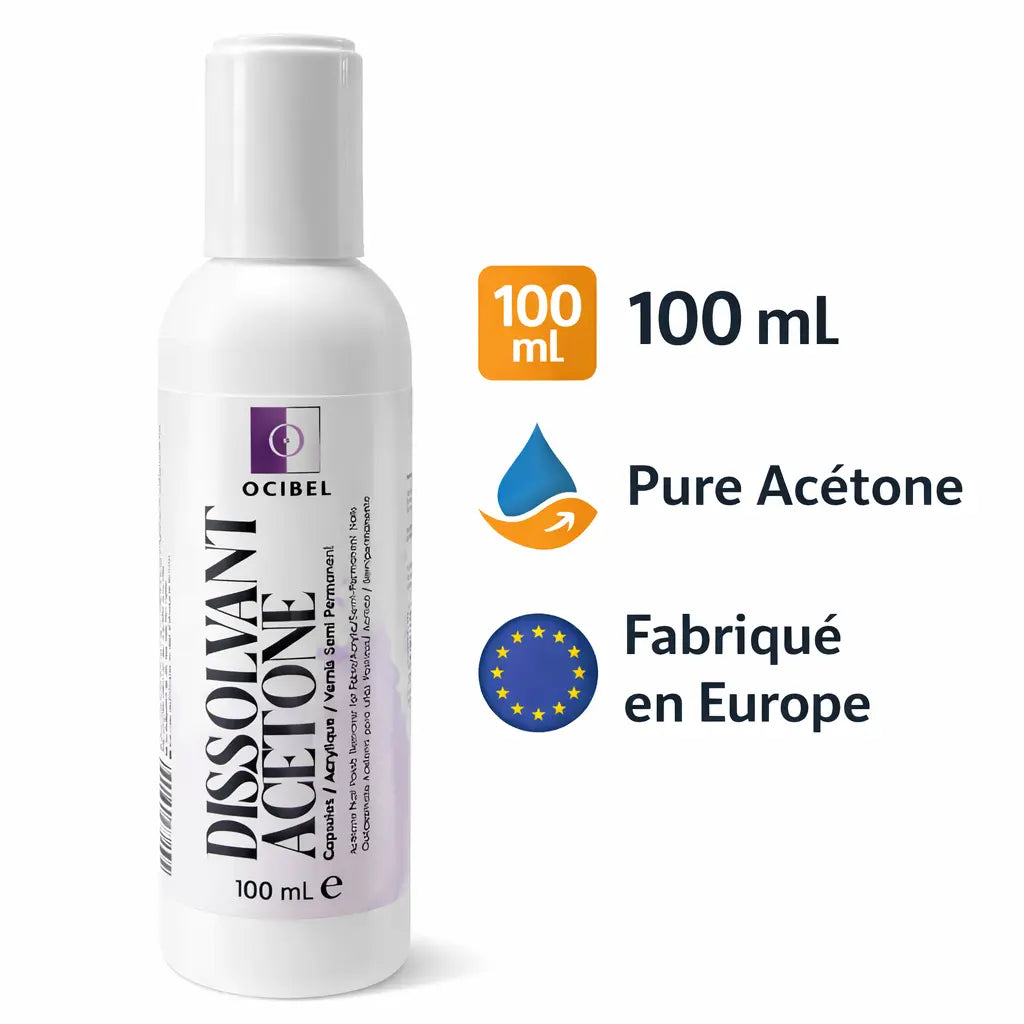 Dissolvant Capsules, VSP, Gels, Acrylique – Pure Acétone 100 ml OCIBEL
