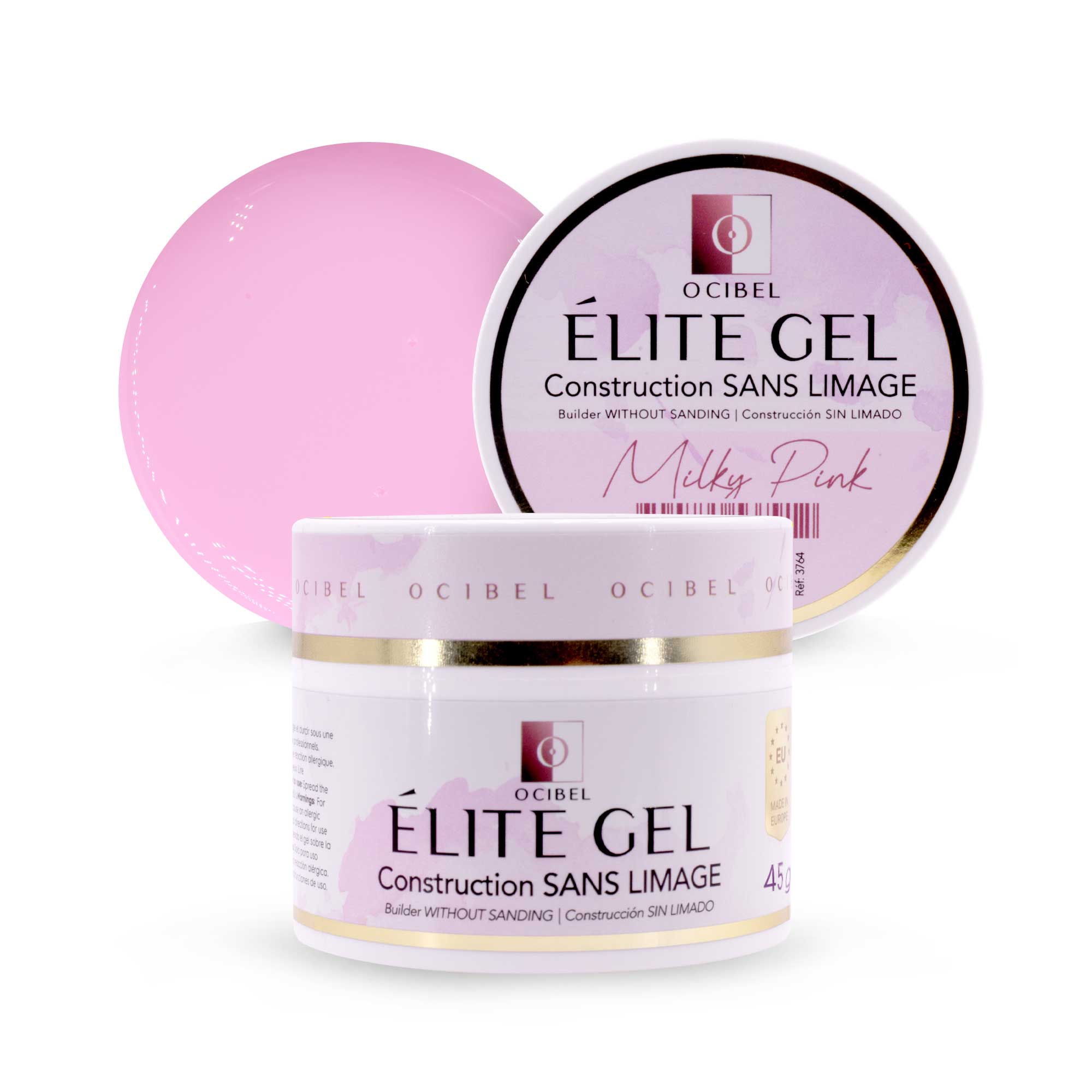 Élite Gel Construction SANS LIMAGE 45g - SANS TPO & HEMA - Milky Pink OCIBEL