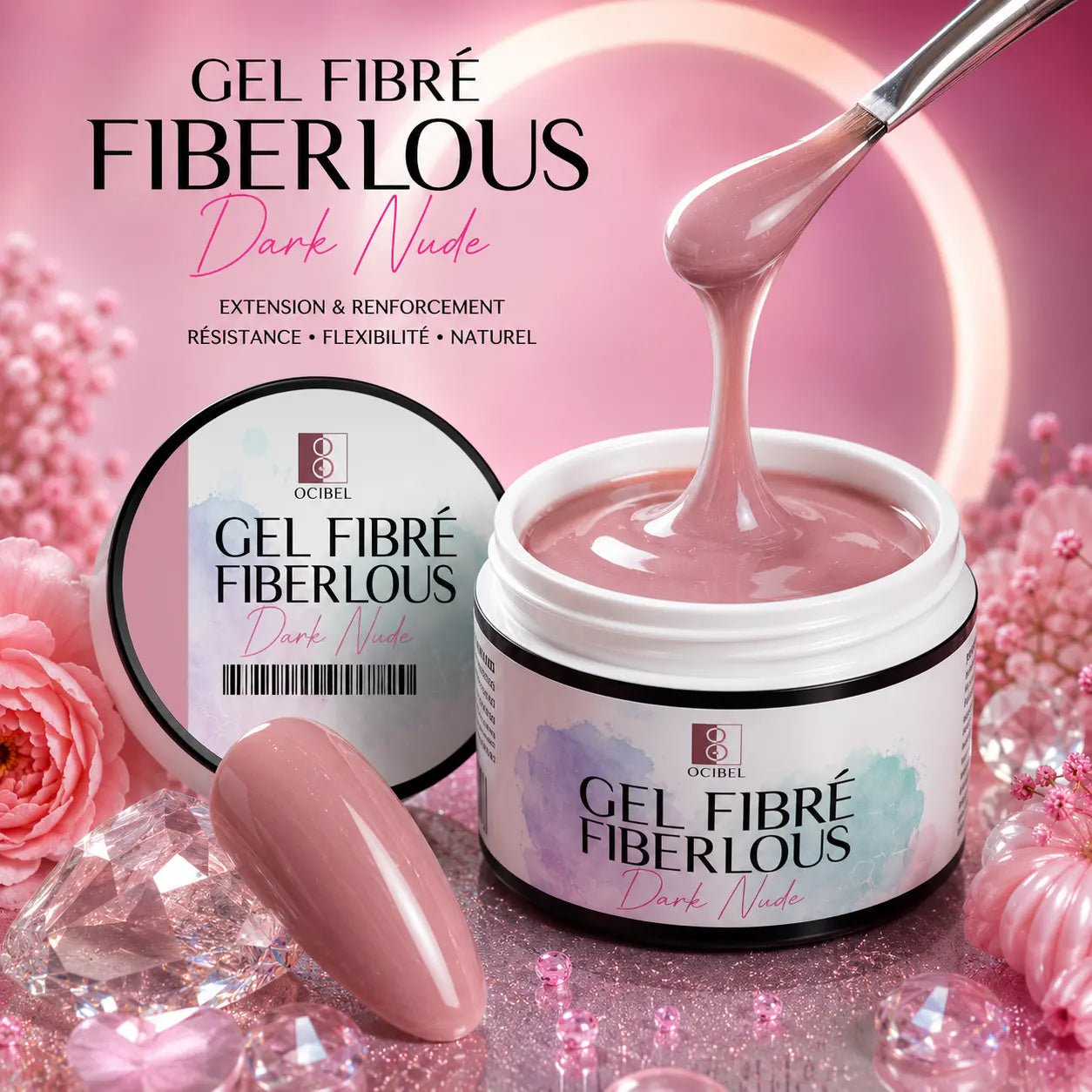 Gel de Construction Fibré Fiberlous 50g – Sans HEMA – Dark Nude