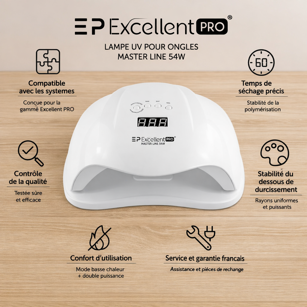 Lampe UV / LED 54W Minuteur 30s/60s/90s + Detecteur de Mouvement - Prise USB OCIBEL