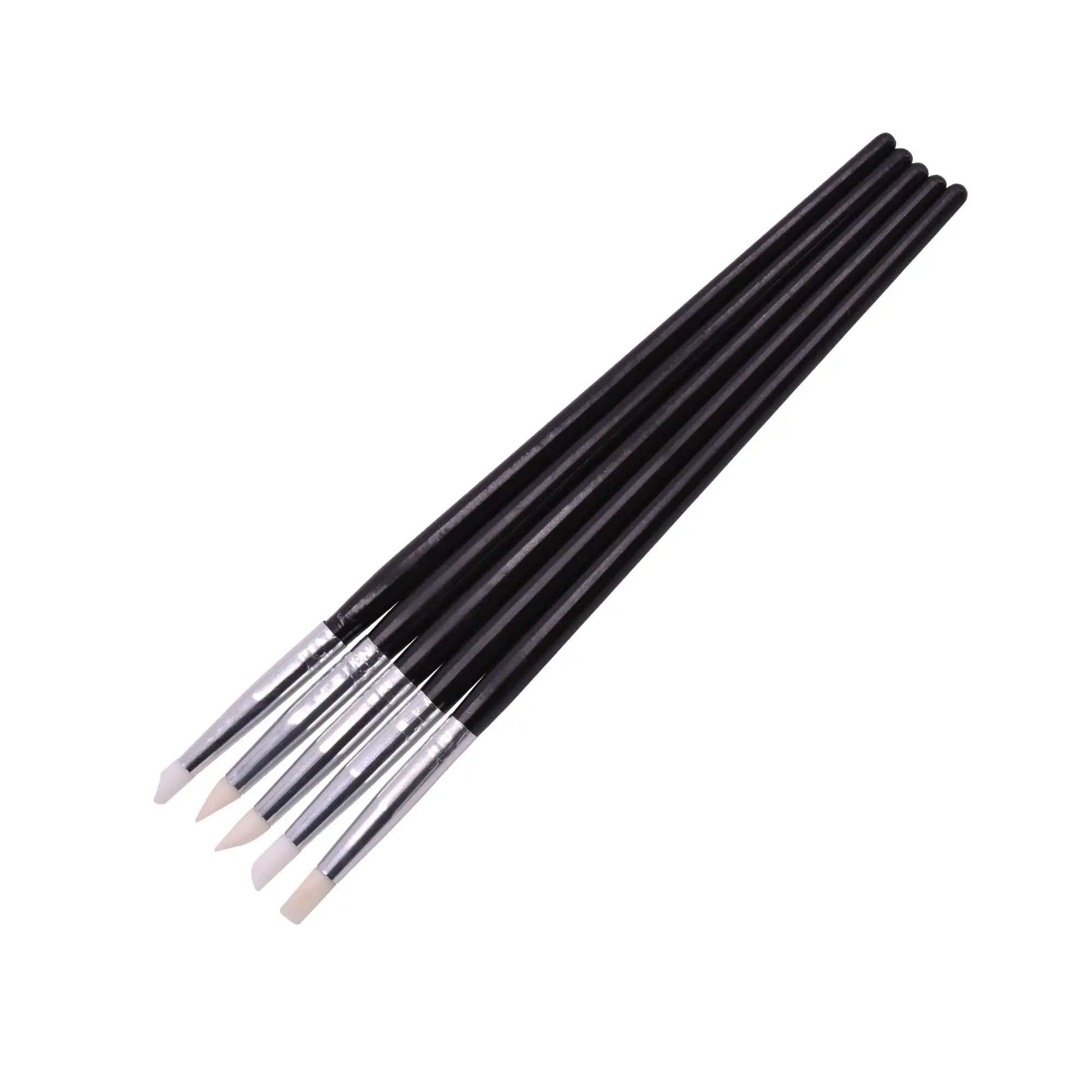 Lot 5 Pinceaux Embout Silicone - Pointe, Droit Plat, et Biseau OCIBEL