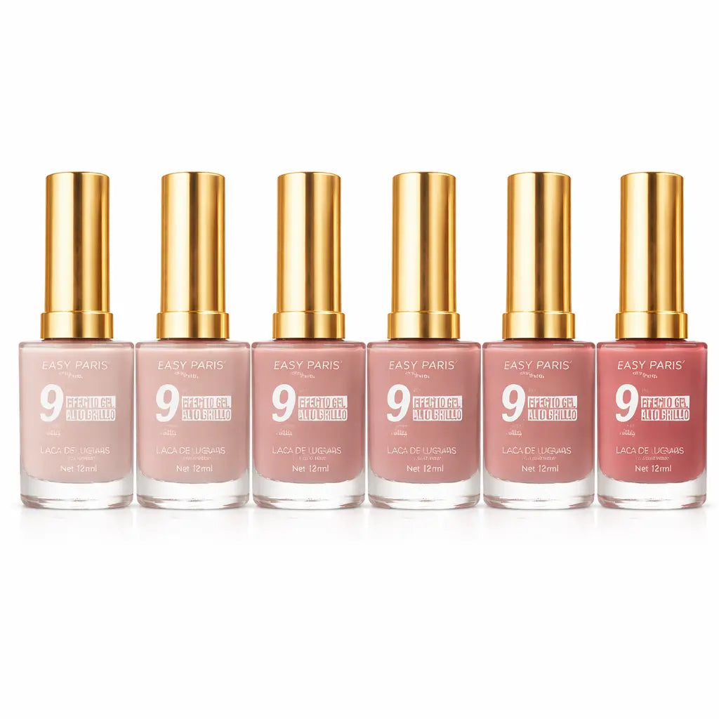 Lot de 6 Vernis à Ongles Nude – Couleurs Naturelles Tendance – Finition Brillante – Tenue Jusqu’à 9 Jours – Séchage à l’Air – 13ml