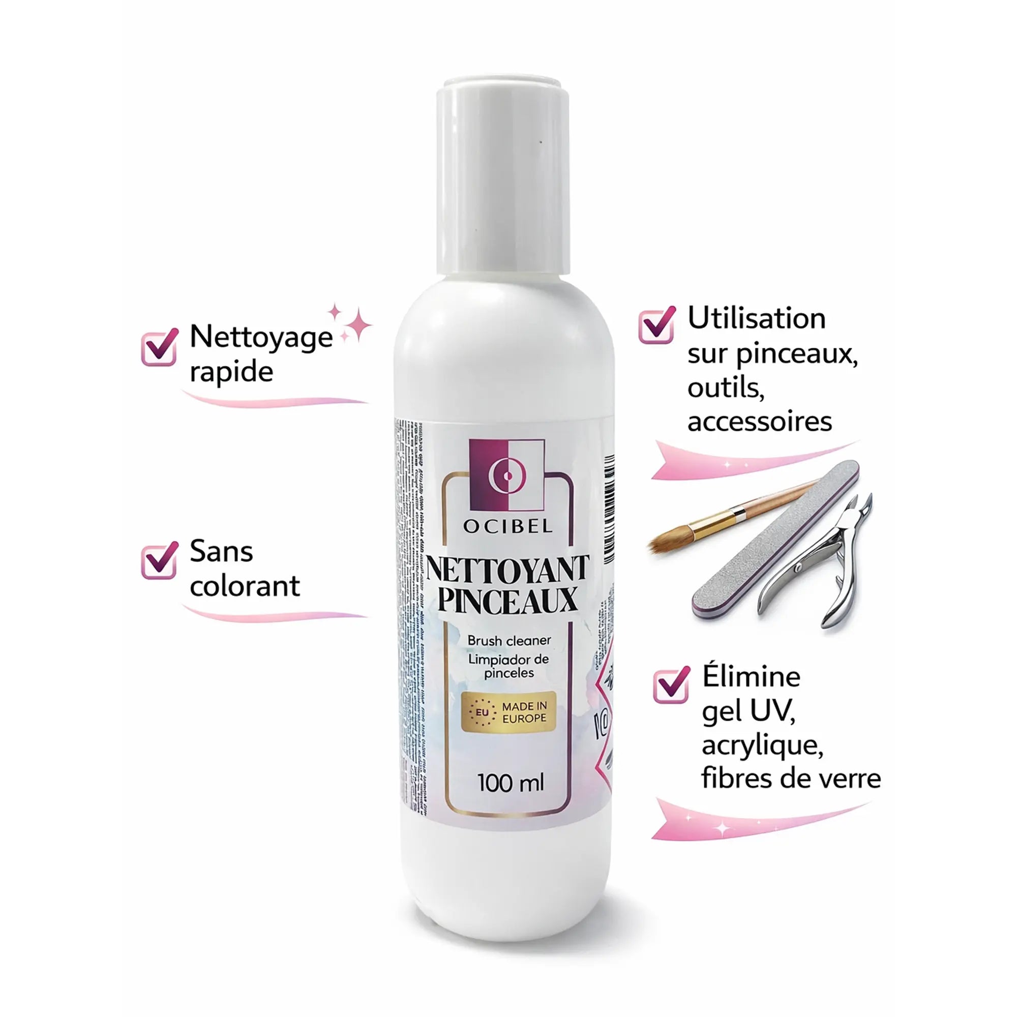 Nettoyant Pinceaux – Nettoyage Rapide Sans Colorant 100 ml OCIBEL