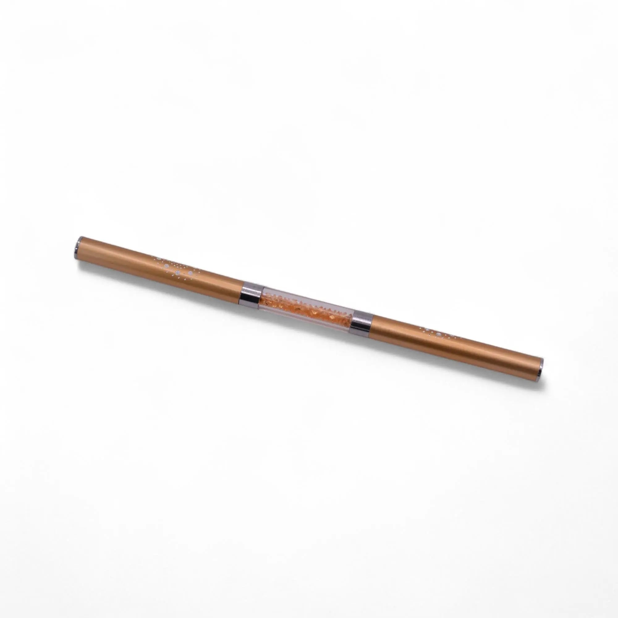 Pinceau Double Gel Carré / Langue de Chat – Manche Métal et Cristaux OCIBEL