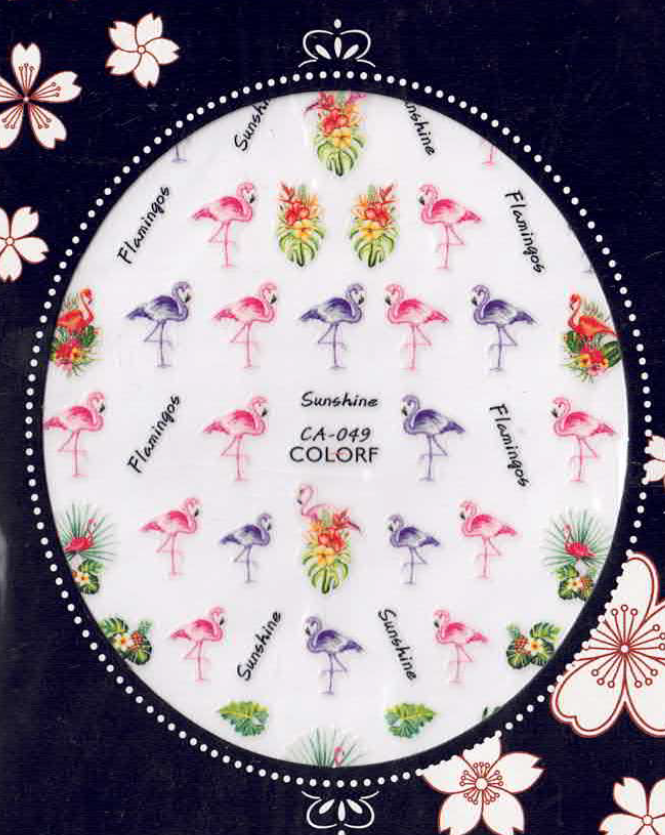 Planche Stickers Autocollant Flamant Rose OCIBEL