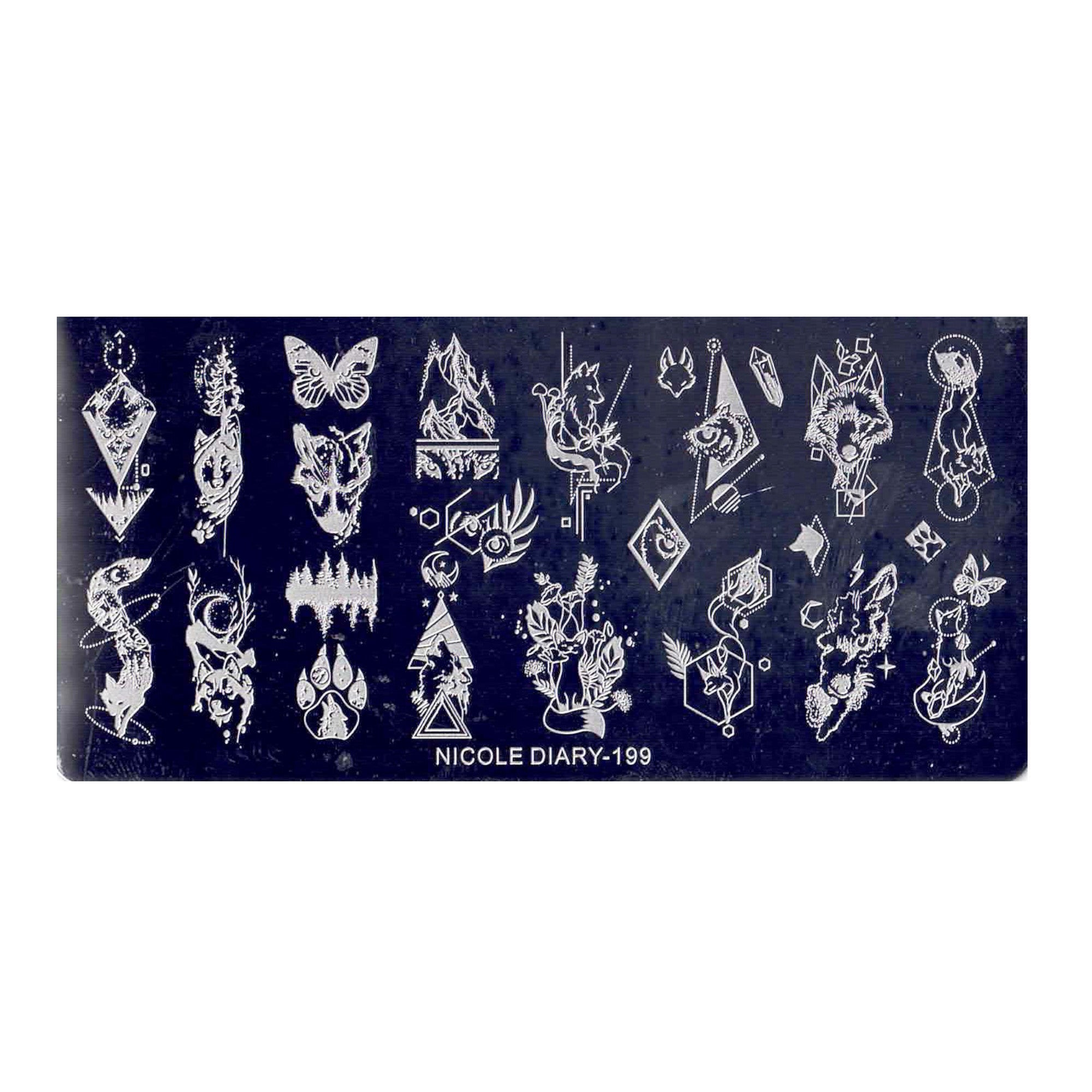 Plaque de Stamping pour Ongles Thème : Animaux OCIBEL