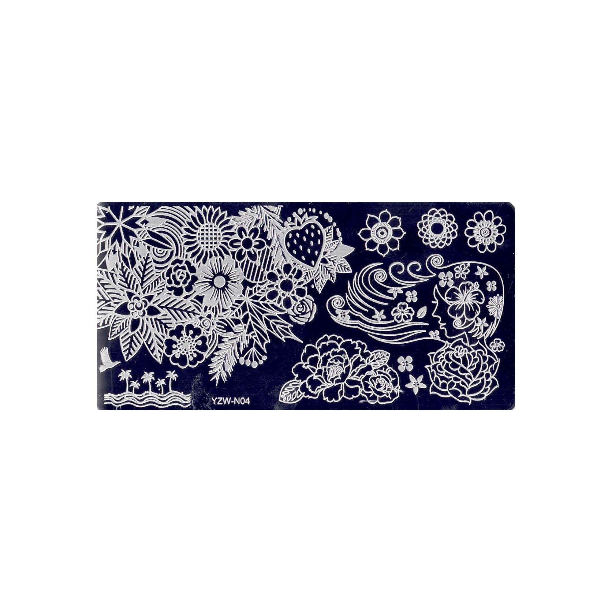 Plaque de Stamping pour Ongles Thème : Fleur OCIBEL